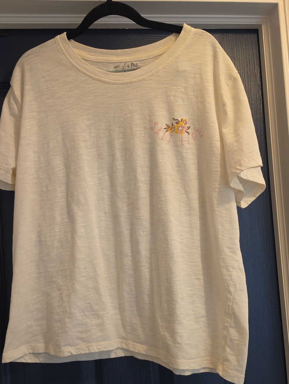 Large Salt Life Cream Logo Tee Keep Palm Salty But Sweet